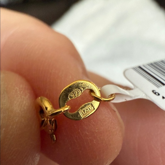 18k over sterling silver pendant diamond accent and pearl - Picture 3 of 3